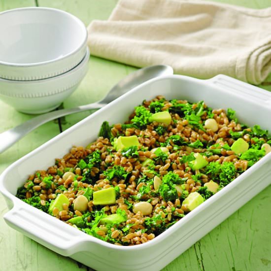 Kale Avocado and Farro Salad