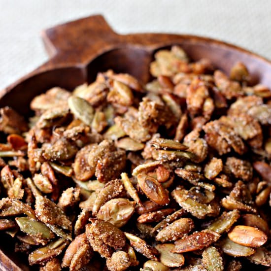 Bourbon Glazed Pumpkin Seeds
