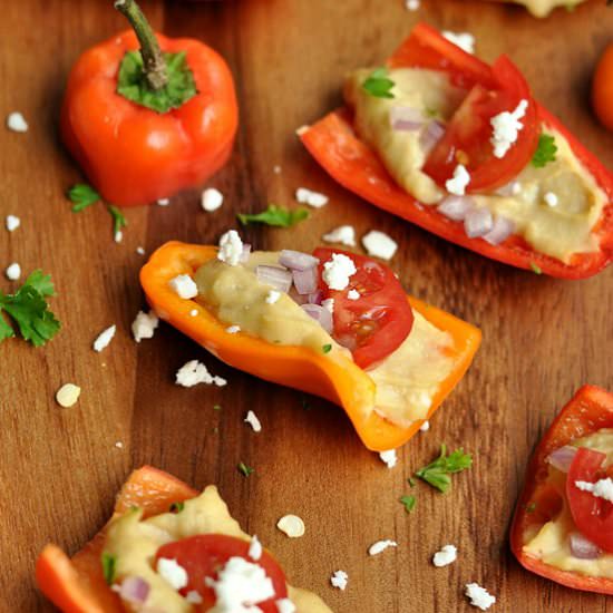 Healthy Hummus Stuffed Peppers