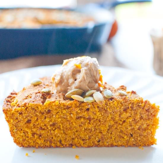 Pumpkin Cornbread w/ Ginger Butter