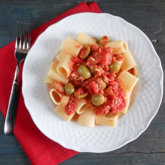 Tuna and Olive Rigatoni