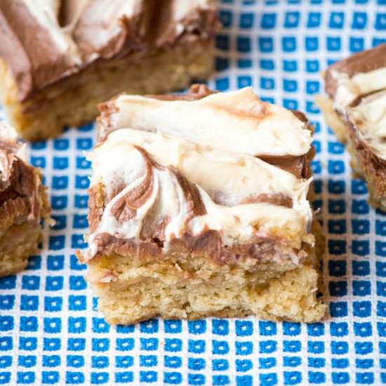 Frosted Peanut Butter Brownie Bars