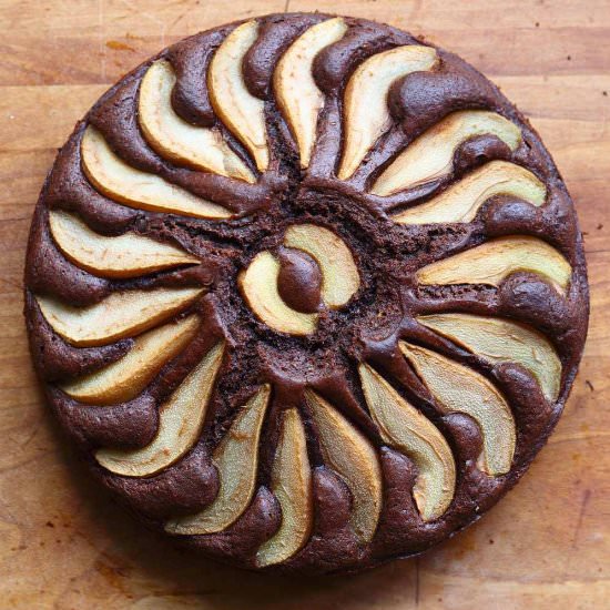 Pear & chocolate cake