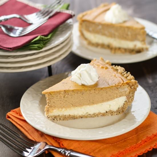 Layered Pumpkin Cheesecake Pie