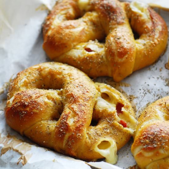 Pizza Stuffed Pretzels