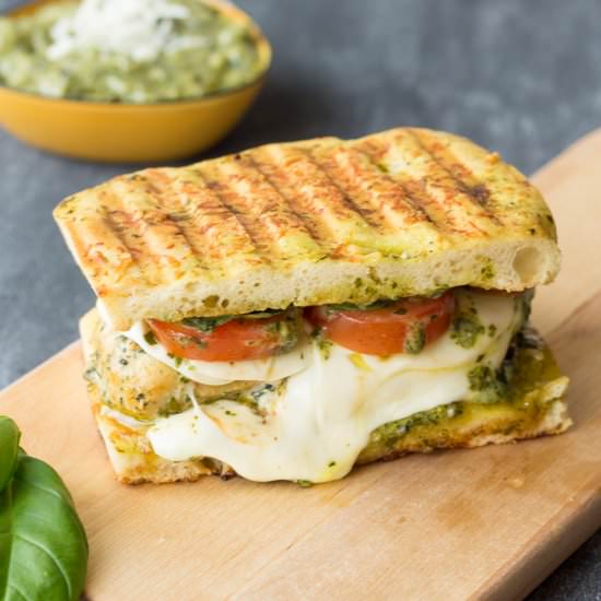 Chicken Caprese Focaccia Panini