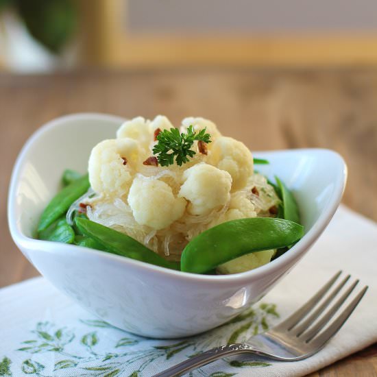 Sauteed Cauliflower and Snow Peas