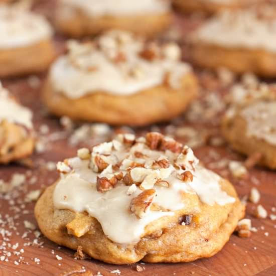 Pumpkin Cookies with Maple Glaze