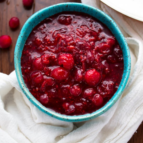 Raspberry-Balsamic Cranberry Sauce