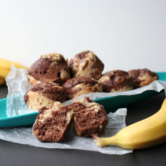 Marbled Chocolate Banana Muffins