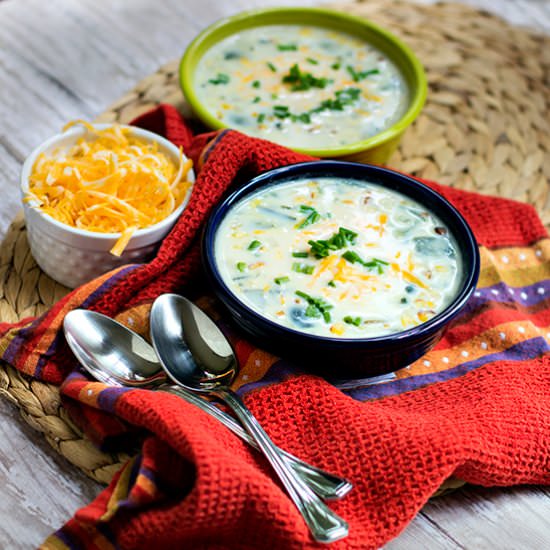 Roasted Corn, Poblano & Potato Soup