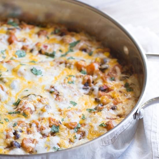 Sweet Potato Enchiladas Skillet