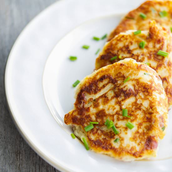 Loaded Mashed Potato Fritters
