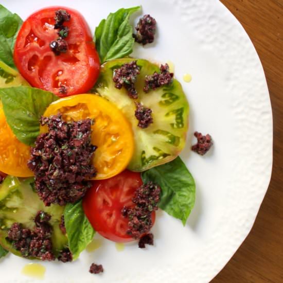 Heiroom Tomatoes and Tapenade
