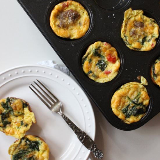 Egg Muffins w. Sausage and Spinach