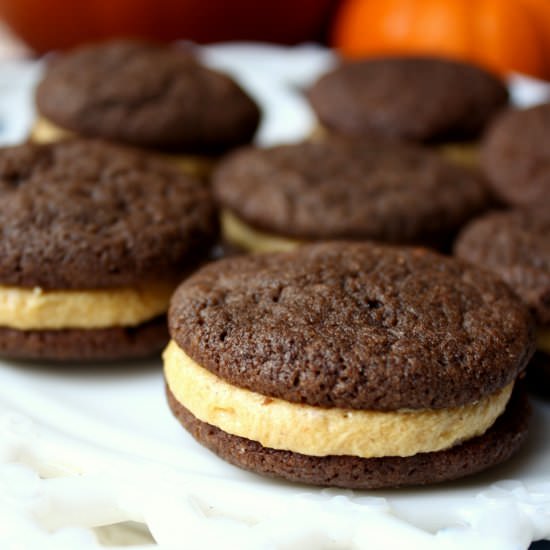 Chocolate Pumpkin Sandwich Cookies