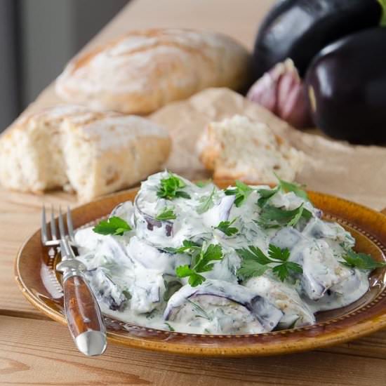 Eggplant in Yoghurt Sauce