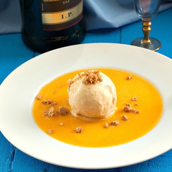 Marsala Gelato with Pumpkin Sauce