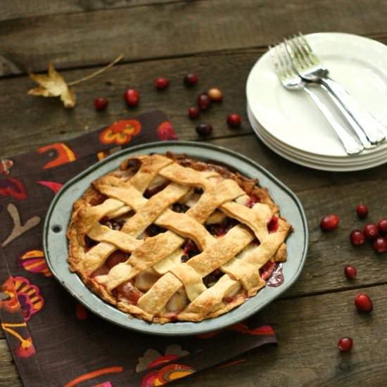 Apple Cranberry Raisin Pie