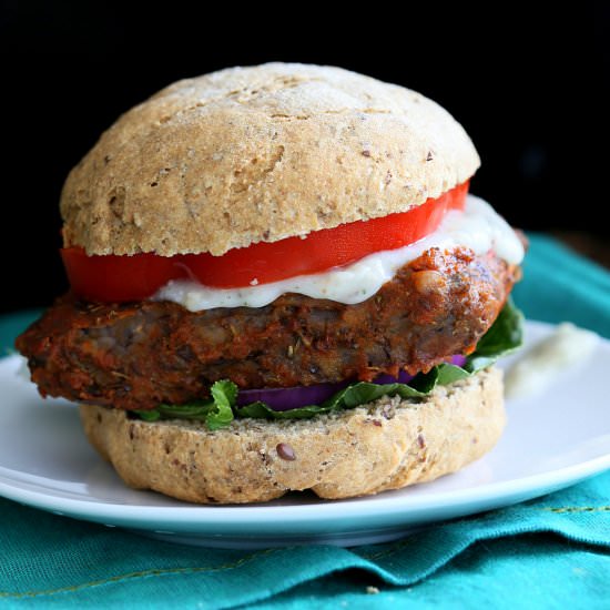 Buffalo Tempeh Sandwich