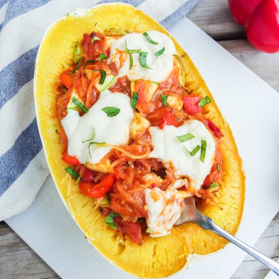 Pizza Stuffed Spaghetti Squash