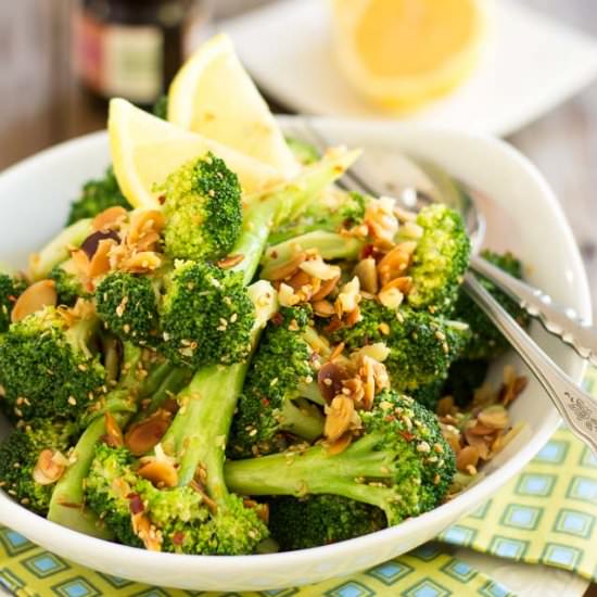 Ginger Sesame and Almond Broccoli