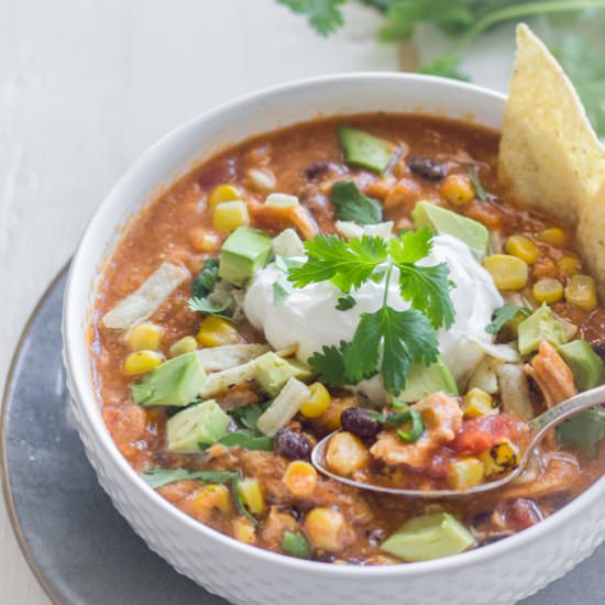 Crockpot Chicken Tortilla Soup