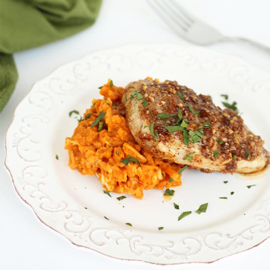 Sweet Potato Rice with Pork Chops