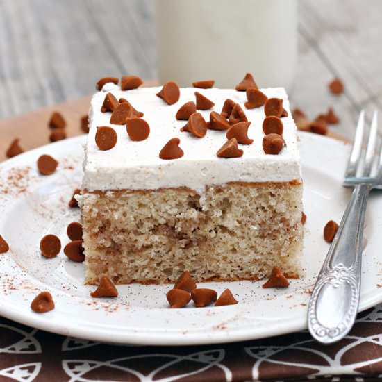 Cinnamon Roll Poke Cake