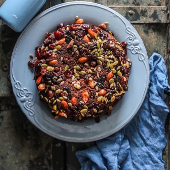 Upside Down Chocolate TrailMix Cake