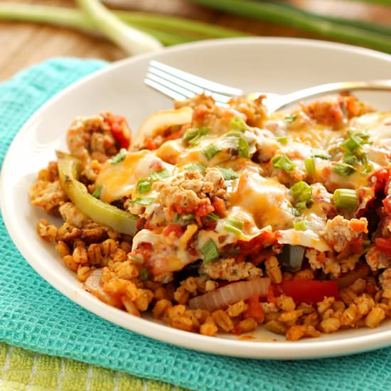 Layered Mexican Barley Casserole