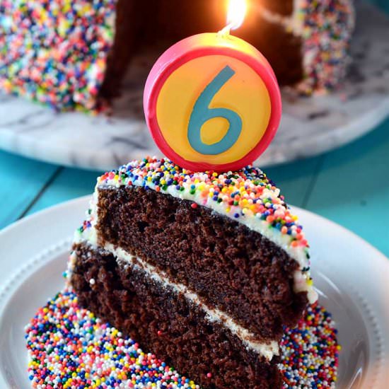 Chocolate Pumpkin Sprinkle Cake
