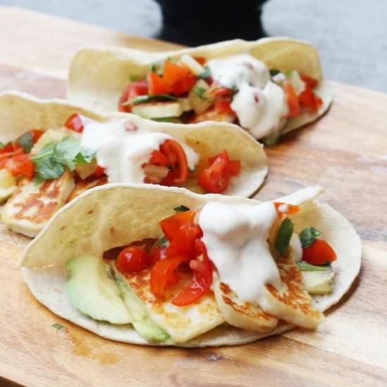 Halloumi & Pineapple Salsa Tacos