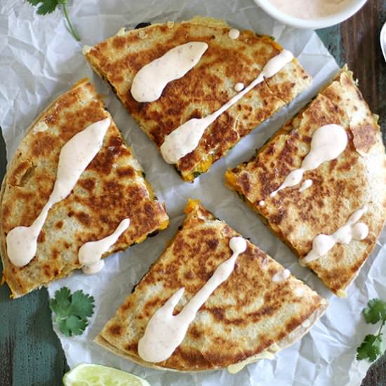Bean & Butternut Squash Quesadillas
