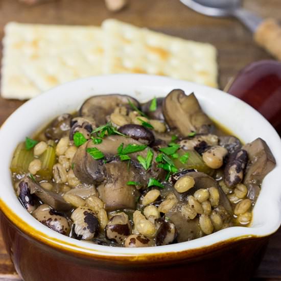 Wild Mushroom, Bean and Barley Soup