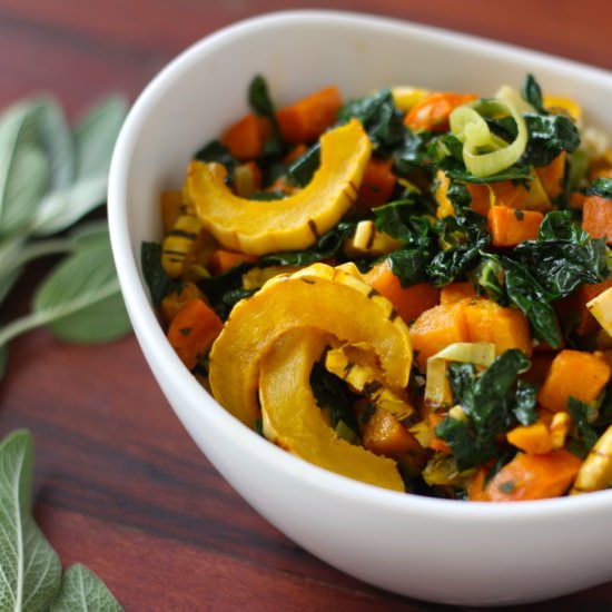 Autumn Squash and Kale with Sage