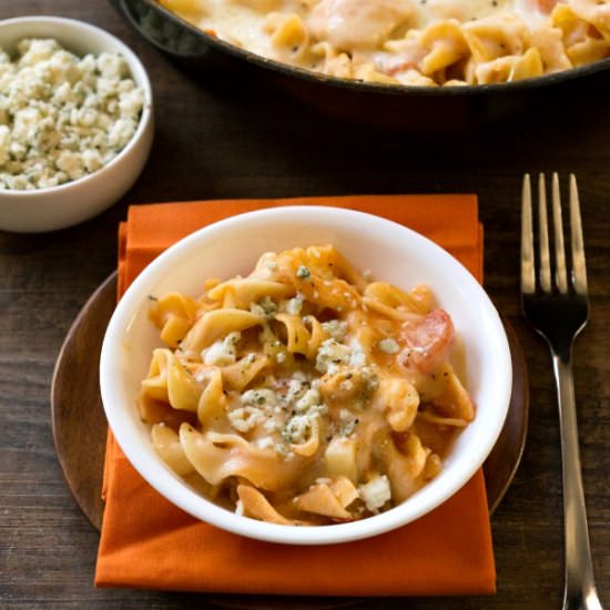 One-Skillet Buffalo Chicken Lasagna