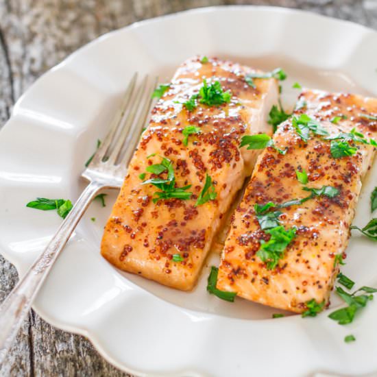 Maple Mustard Glazed Salmon