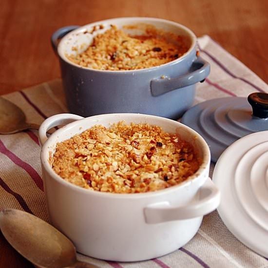 Crumble Peaches and Cranberries