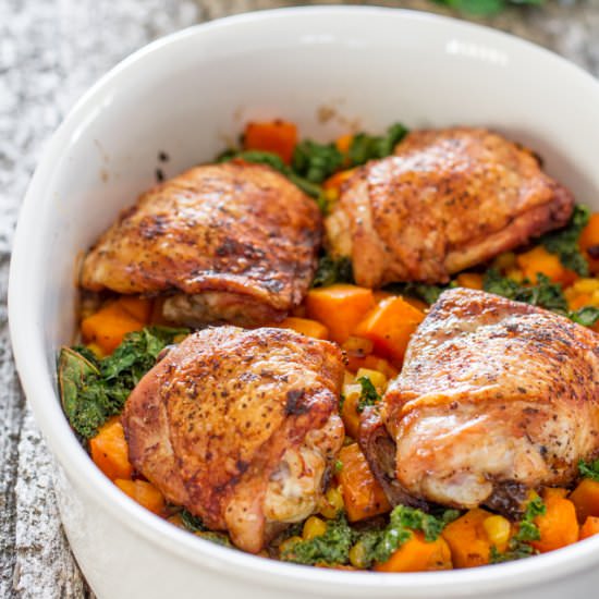 Chicken Thighs with Sweet Potatoes
