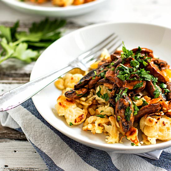 German Dumplings with Mushrooms