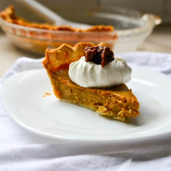 Pumpkin Pie with Candied Pecans