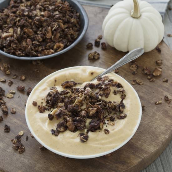 Pumpkin Yogurt with Chocolate Walnut