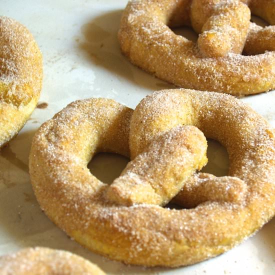 Cinnamon Sugar Pumpkin Pretzels