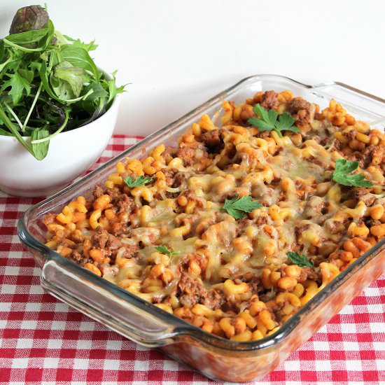 Beef, Bean, and Macaroni Casserole