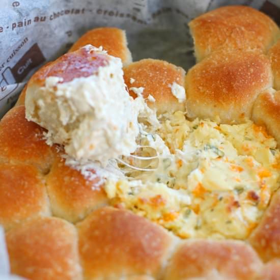 Semi Hard Bread with Cheese Dip