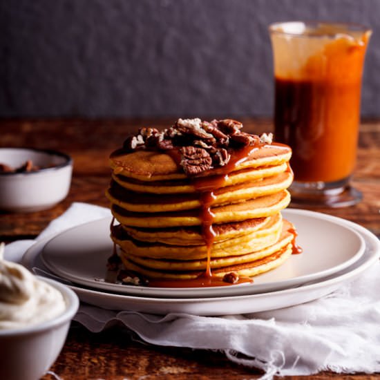 Pumpkin Pancakes Salted Caramel