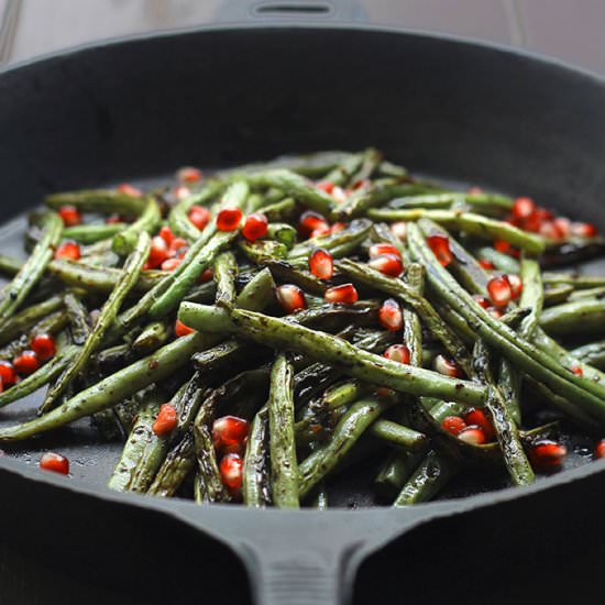 Charred Green Beans w/ Pomegranates