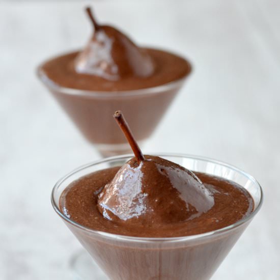 Chocolate Mousse Pears