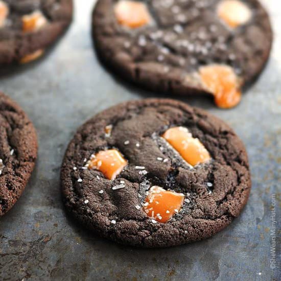 Dark Chocolate Caramel Cookies